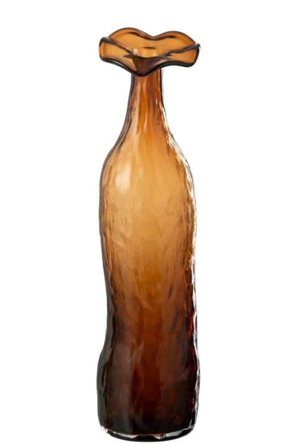 VASE BLOOMING GLASS BROWN LARGE