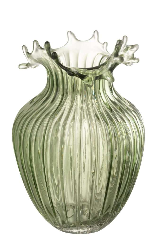 VASE FLOWER LINES GLASS KAKHI LARGE