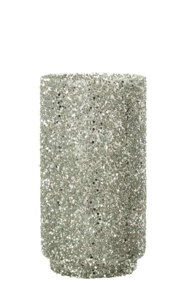 HURRICANE GLITTER GLASS SILVER LARGE
