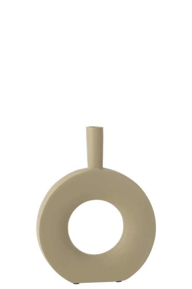 VASE CIRCLE ALUMINUM IVORY