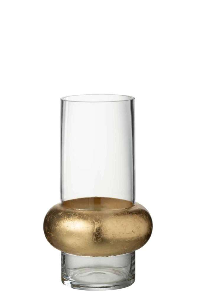 VASE CYLINDER RING LOW GLASS TRANSPARENT SMALL
