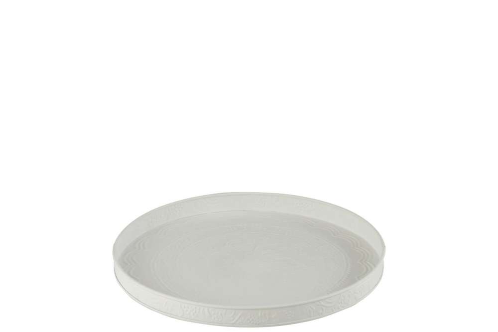 TRAY ROUND CLASSIC IRON WHITE S