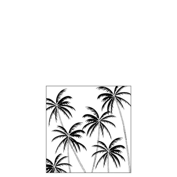 PACK 20 NAPKINS PALM TREES PAPER BLACK SMALL