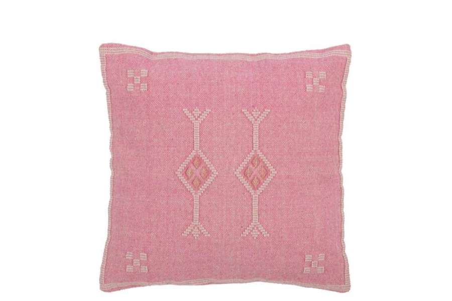CUSHION DIAMONDS+ARROWS COTTON PINK