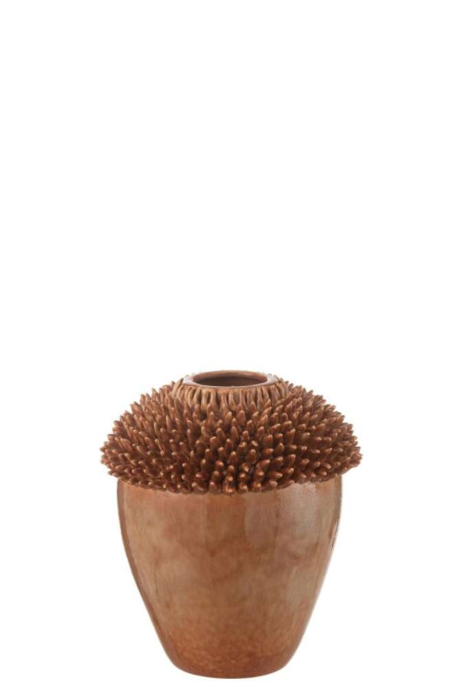 VASE SPIKES PORCELAIN BROWN SMALL