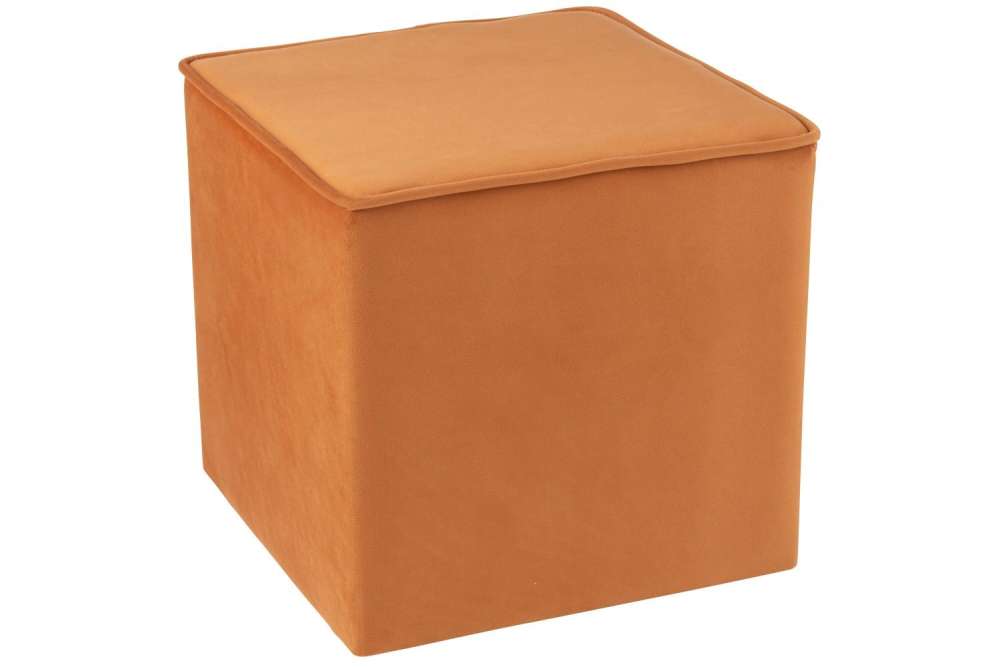 POUF CUBE VELVET OCHRE