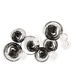 WALL DECO CIRCLES METAL BLACK/WHITE