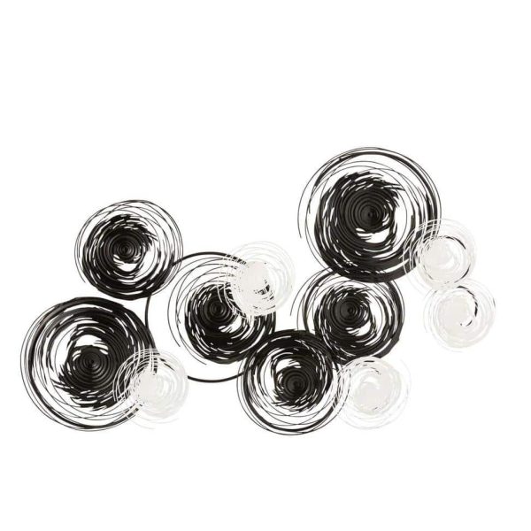 WALL DECO CIRCLES METAL BLACK/WHITE