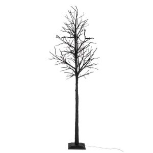 TREE BARE+150WARM WHITE LEDS+ADAPTER CABLE 3M GLITTER BLACK EXTRA LARGE