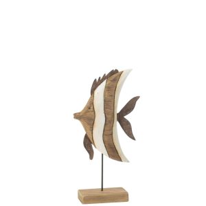 FISH STRIPED ON STAND PAULOWNIA WOOD SMALL