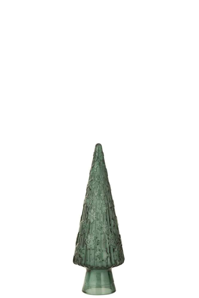 CHRISTMAS TREE CONE GLASS DARK GREEN MEDIUM