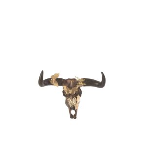 SKULL OX BUTTERFLY RESIN BROWN/GOLD SMALL