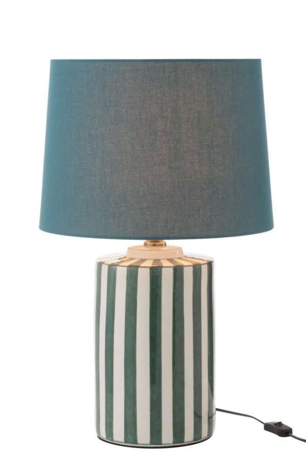 LAMP+SHADE LISTRA STRIPES PORCELAIN GREEN/WHITE