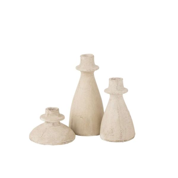 SET OF 3 CANDLEHOLDERS AGORA TERRA BEIGE