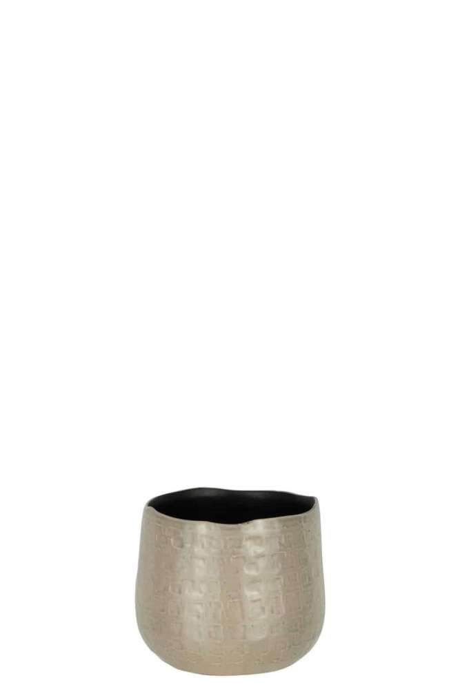 FLOWERPOT PATTERN CERAMIC LIGHT GREY SMALL
