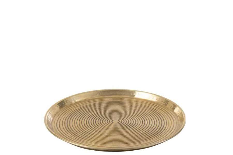 TRAY ROUND RINGS ALUMINIUM GOLD MEDIUM 45CM