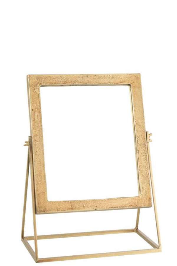 MIRROR SQUARE ON FOOT METAL GOLD
