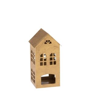 CANDLEHOLDER HOUSE ALPHA IRON GOLD