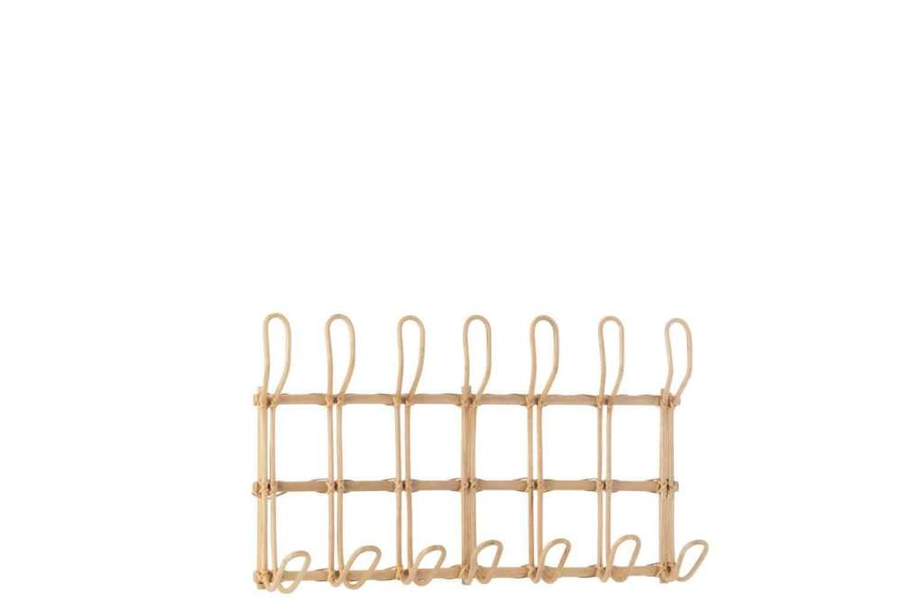 COATRACK ELLEN 6 HOOKS RATTAN NATURAL