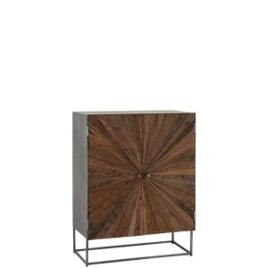 CUPBOARD SHANIL 2 DOORS WOOD/IRON NATURAL/GREY