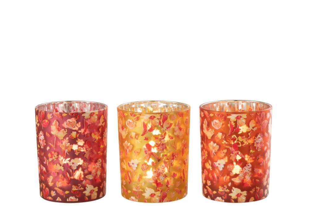 Lysglass holder assortert farge- 12,5 cm