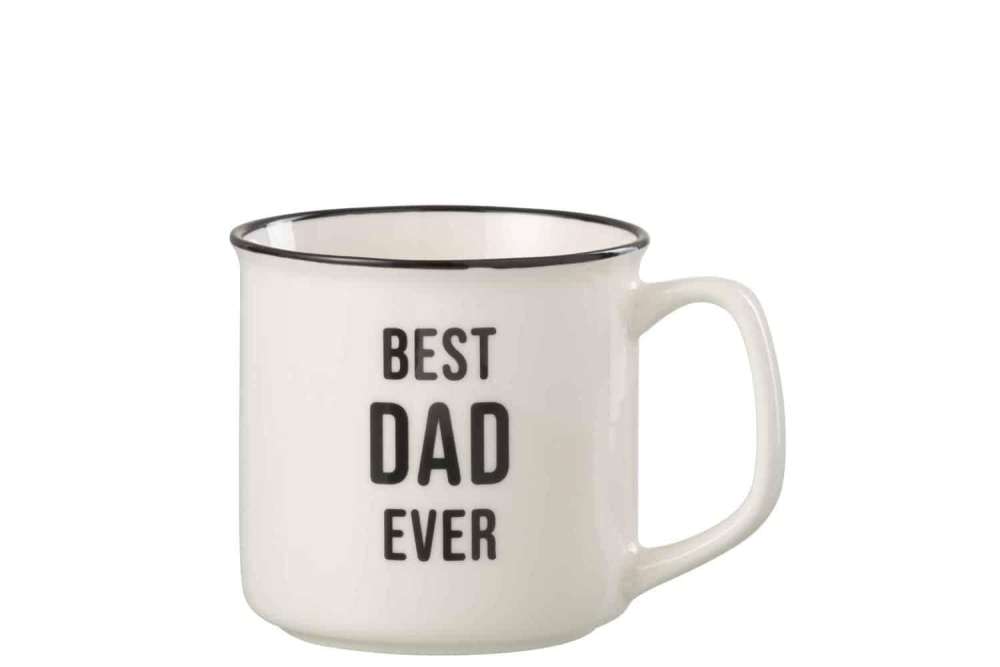 MUG MESSAGE BEST DAD PORCELAIN WHITE / BLACK