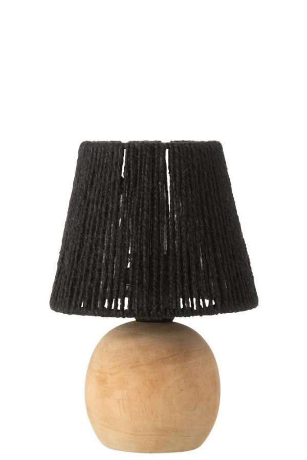 TABLE LAMP LED WOOD/METAL BLACK