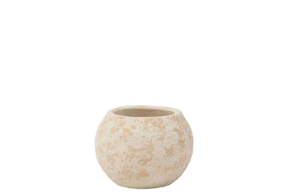 FLOWERPOT RUSTIC CLAY WHITE LARGE