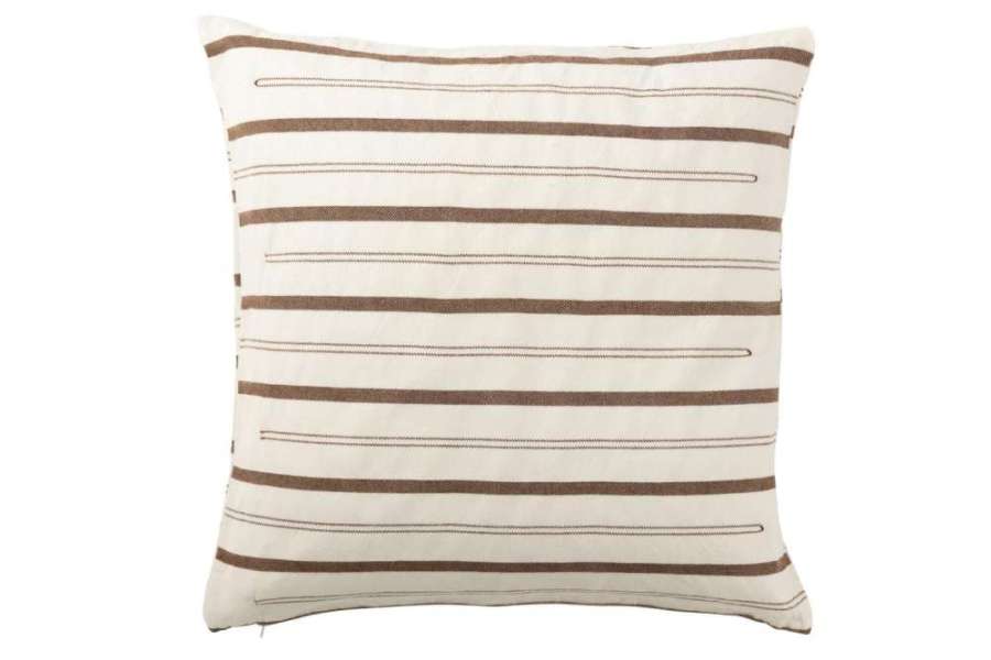 CUSHION LINES COTTON WHITE/BROWN