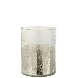 HURRICANE CLASSIC CRAQUELURE GLASS TRANSPARENT/SILVER LARGE