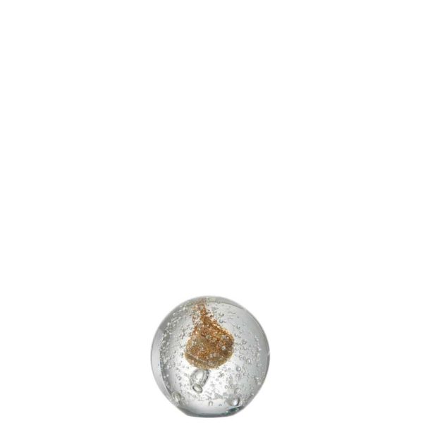 PRESSE-PAPIER BULLES VERRE OR SMALL