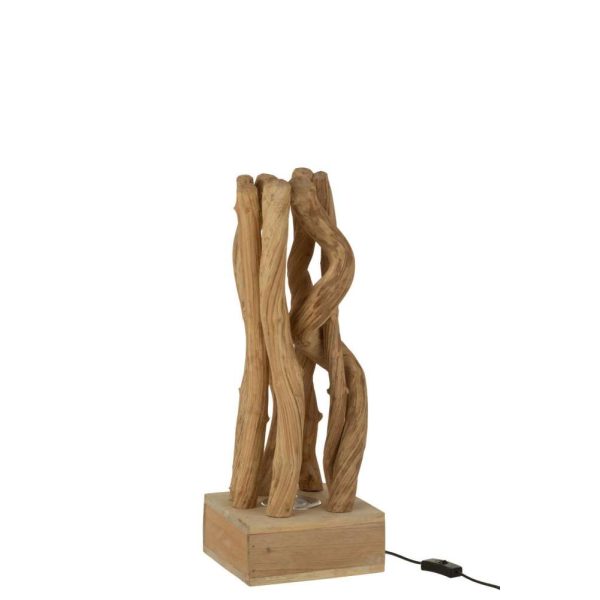 TABLE LAMP INTERTWINED BRANCHES WOOD NATURAL