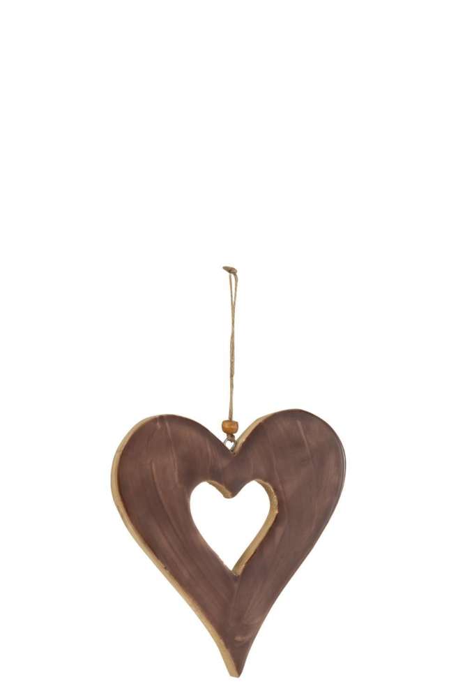 HANGER HEART WOOD BROWN LARGE