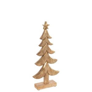 CHRISTMAS TREE MANGO WOOD GOLD LARGE