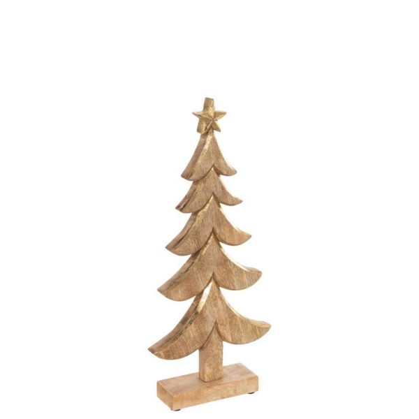 CHRISTMAS TREE MANGO WOOD GOLD LARGE