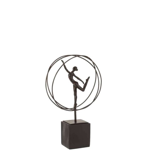 GYMNAST IN CIRCLE POLY DARK BROWN
