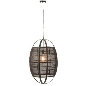 HANGING LAMP ION LINEN/BAMBOO BLACK LARGE