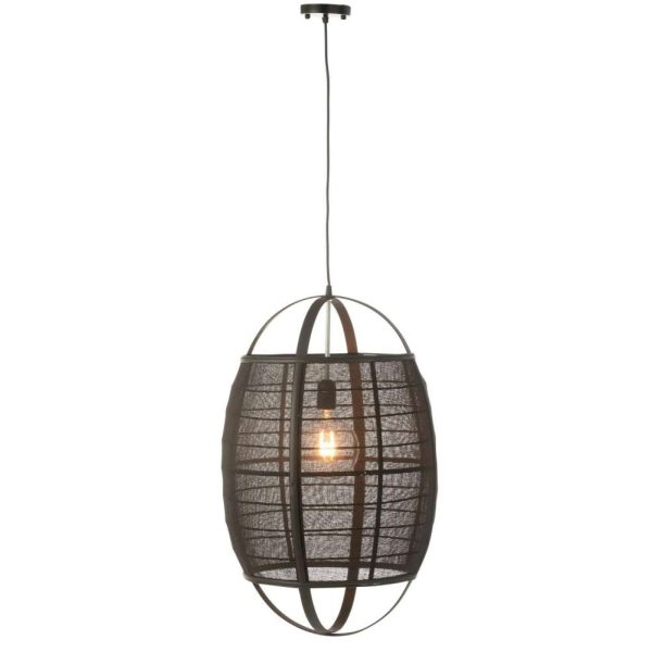 HANGING LAMP ION LINEN/BAMBOO BLACK LARGE