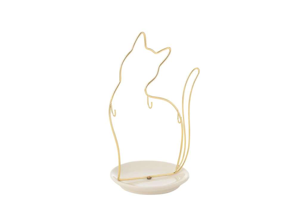 CAT BOWL PORCELAIN/METAL LARGE