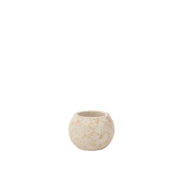 FLOWERPOT RUSTIC CLAY WHITE SMALL