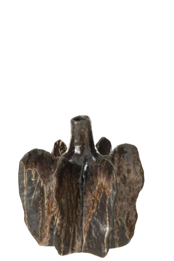 VASE NAGA CERAMIC  BROWN/BLACK MEDIUM