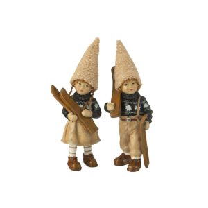 KIDS SKIING RESIN BROWN LARGE ASSORTMENT OF 2