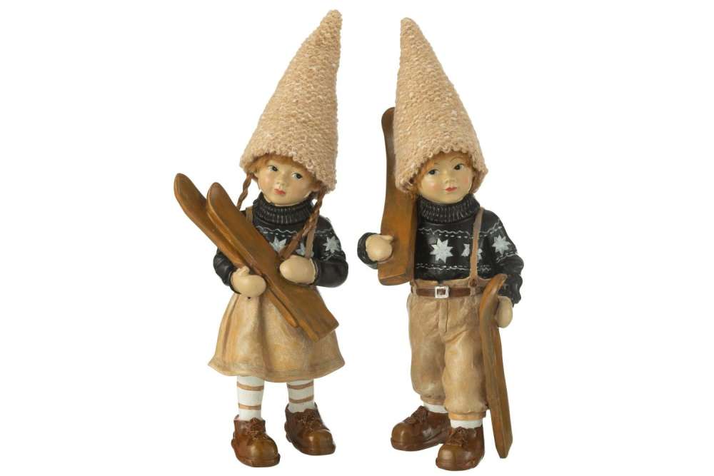 KIDS SKIING RESIN BROWN LARGE ASSORTMENT OF 2