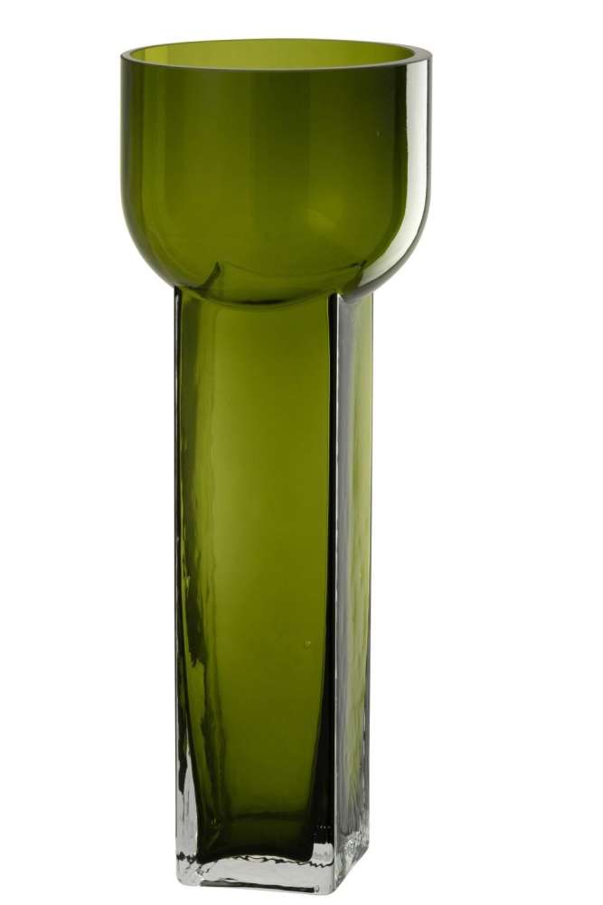 VASE CAROL GLASS OLIVE LARGE