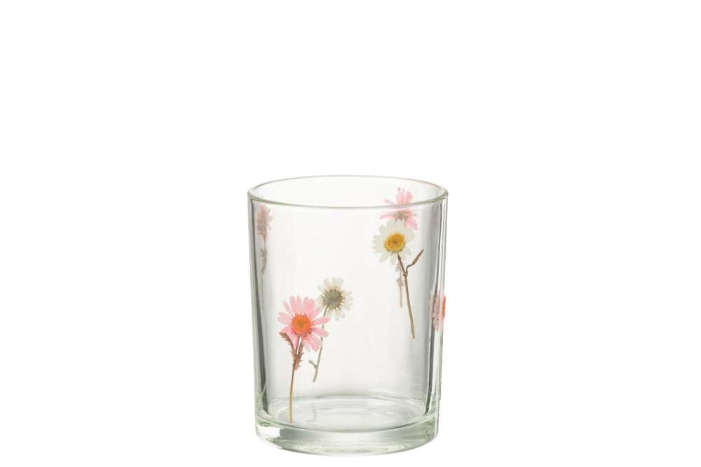 HURRICANE PEGGY FLOWERS GLASS LARGE