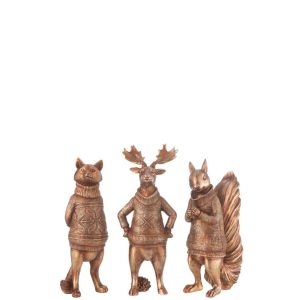 FOX SQUIRREL DEER SWEATER RESIN COPPER ASSORTMENT OF 3
