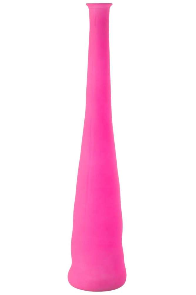 VASE BOTTLE GLASS NEON PINK LARGE