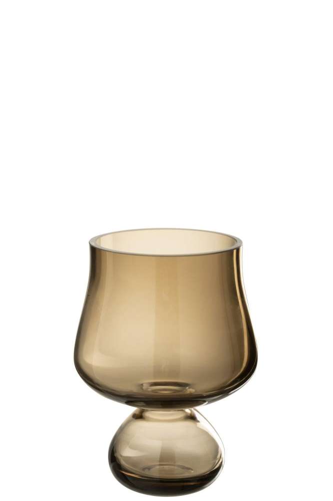 VASE GOBLET LOW GLASS GRAY