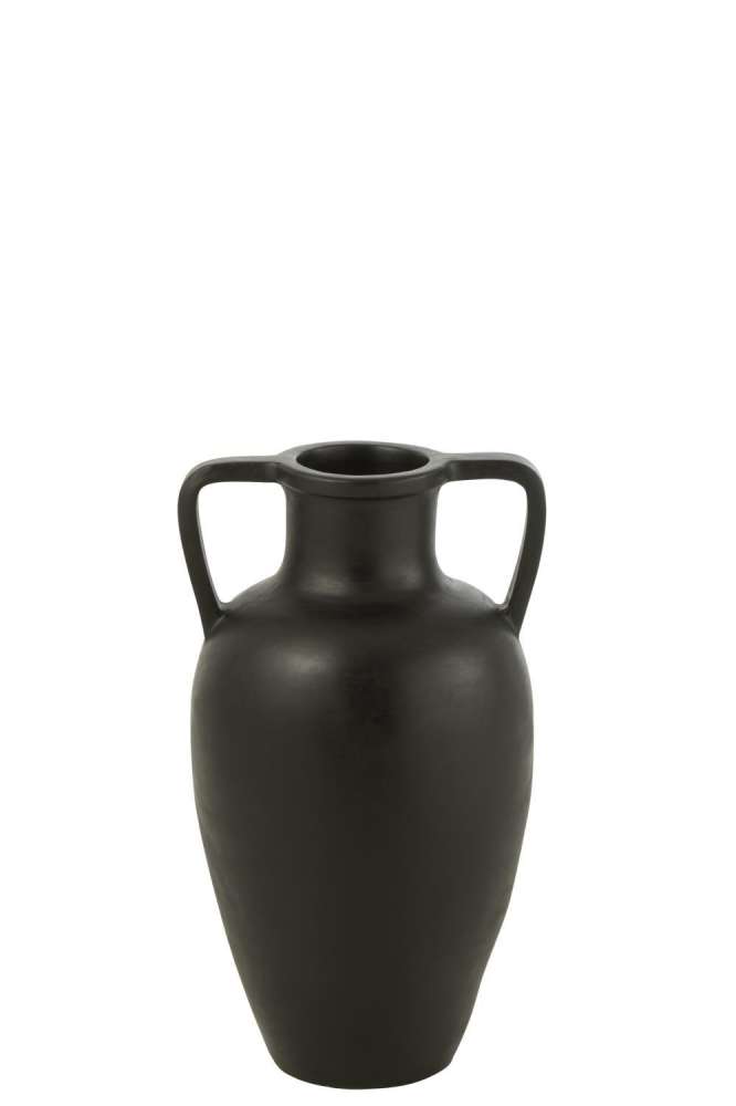 VASE 2 ARMS TERRACOTTA BLACK SMALL