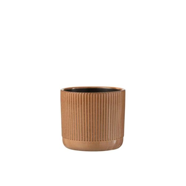 FLOWERPOT LINE CERAMIC ORANGE/BEIGE MEDIUM